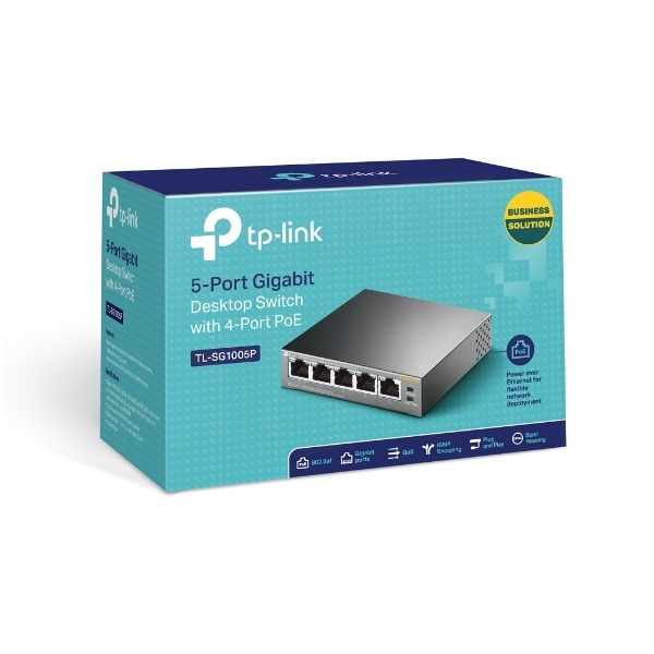 TP-Link TL-SG1005P 5 Port Desktop Steel Switch TP-Link TL-SG1005P 5 Port Desktop Steel Switch