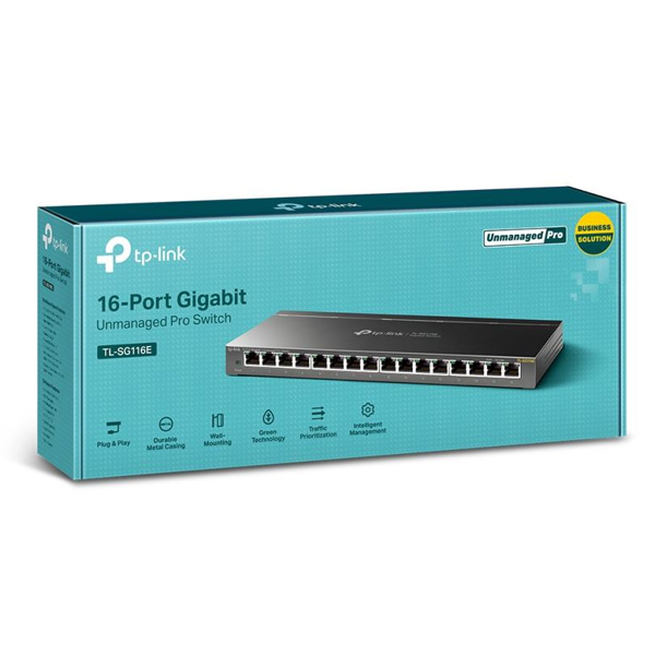 TP-Link TL-SG116E, 16 port, Desktop Switch