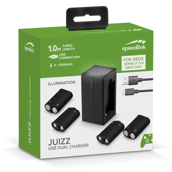 Duální nabíječka Speedlink Juizz USB pro Xbox Series a Xbox One, černá Duální nabíječka Speedlink Juizz USB pro Xbox Series a Xbox One, černá