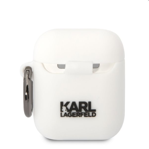 Karl Lagerfeld and Choupette silikonový obal pro Apple Airpods 1/2, bílý
