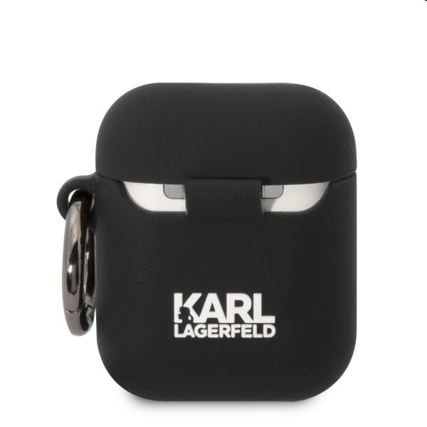 Karl Lagerfeld and Choupette silikonový obal pro Apple Airpods 1/2, černé Karl Lagerfeld and Choupette silikonový obal pro Apple Airpods 1/2, černé