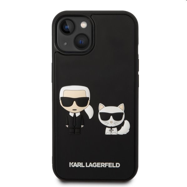 Pouzdro Karl Lagerfeld and Choupette 3D pro Apple iPhone 14 Plus, černé Pouzdro Karl Lagerfeld and Choupette 3D pro Apple iPhone 14 Plus, černé