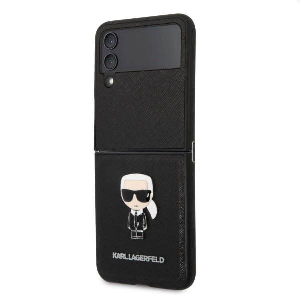 Pouzdro Karl Lagerfeld PU Saffiano Ikonik for Samsung Galaxy Z Flip4, černé