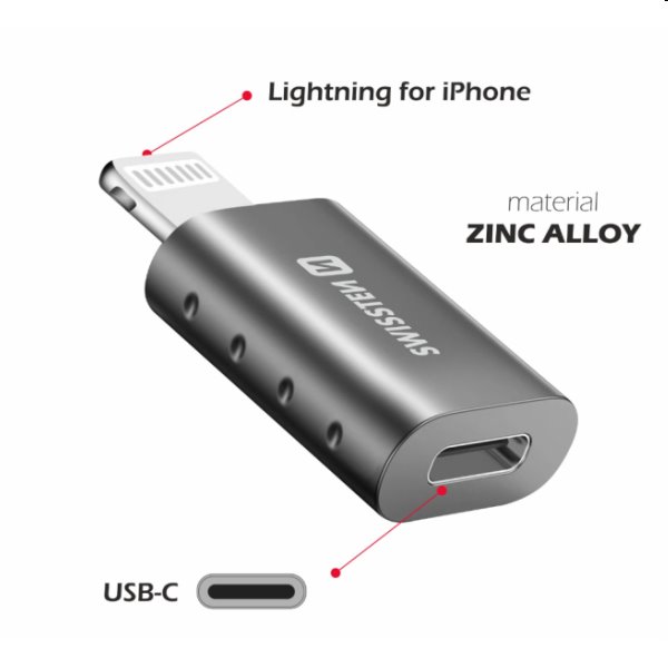 Swissten OTG adapter Lightning/USB-C