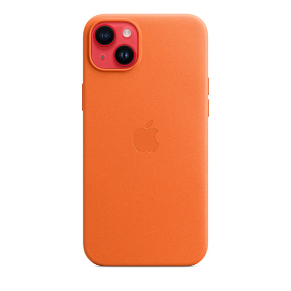 Apple iPhone 14 Plus Leather Case with MagSafe, orange