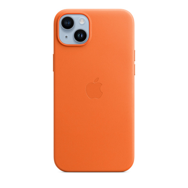 Apple iPhone 14 Plus Leather Case with MagSafe, orange