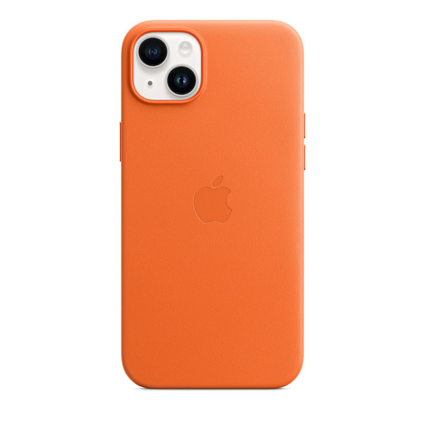 Apple iPhone 14 Plus Leather Case with MagSafe, orange