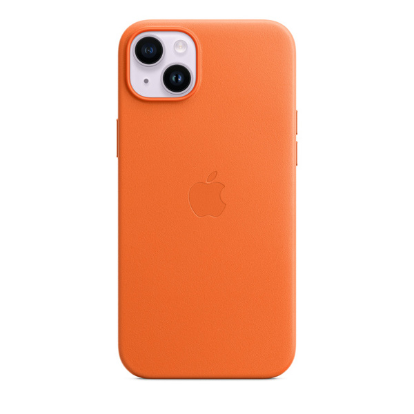 Apple iPhone 14 Plus Leather Case with MagSafe, orange