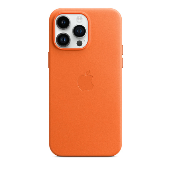 Apple iPhone 14 Pro Max Leather Case with MagSafe, orange
