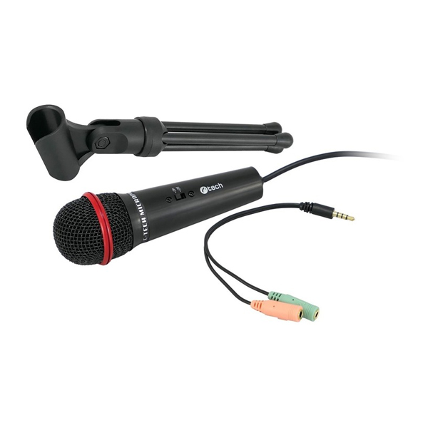 Stolný mikrofón C-TECH MIC-01, 3,5" stereo jack, 2.5m Stolný mikrofón C-TECH MIC-01, 3,5" stereo jack, 2.5m