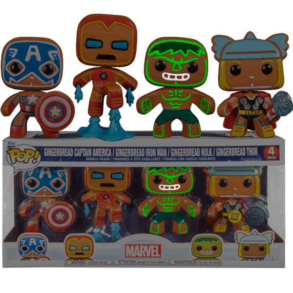 POP! 4 Pack Captain America & Iron Man & Hulk & Thor (Marvel) Special Edition (Glows in The Dark)