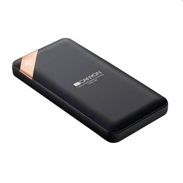 Powerbank Canyon s digitálním displejem USB-C 10000 mAh, černá Powerbank Canyon s digitálním displejem USB-C 10000 mAh, černá