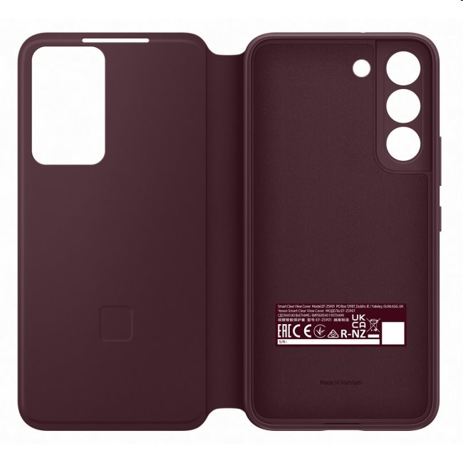 Pouzdro Clear View Cover pro Samsung Galaxy S22 Plus, burgundy