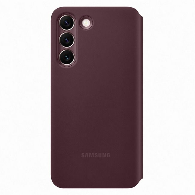 Pouzdro Clear View Cover pro Samsung Galaxy S22 Plus, burgundy