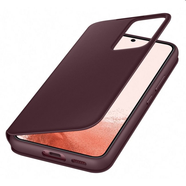 Pouzdro Clear View Cover pro Samsung Galaxy S22 Plus, burgundy