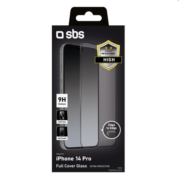 Tvrzené sklo SBS Full Glass pro Apple iPhone 14 Pro, černé