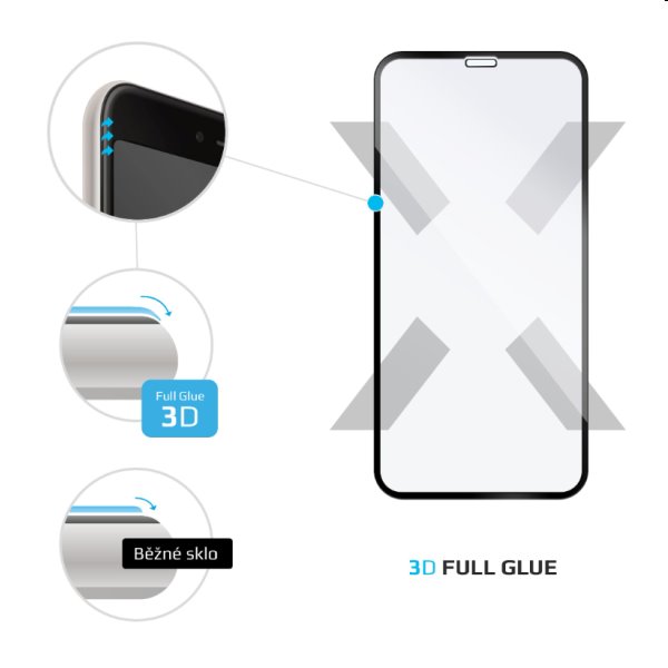 FIXED 3D Ochranné tvrzené sklo pro Apple iPhoneX/XS/11 Pro, černé