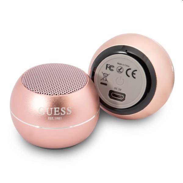 Guess Mini Bluetooth Speaker, růžový Guess Mini Bluetooth Speaker, růžový