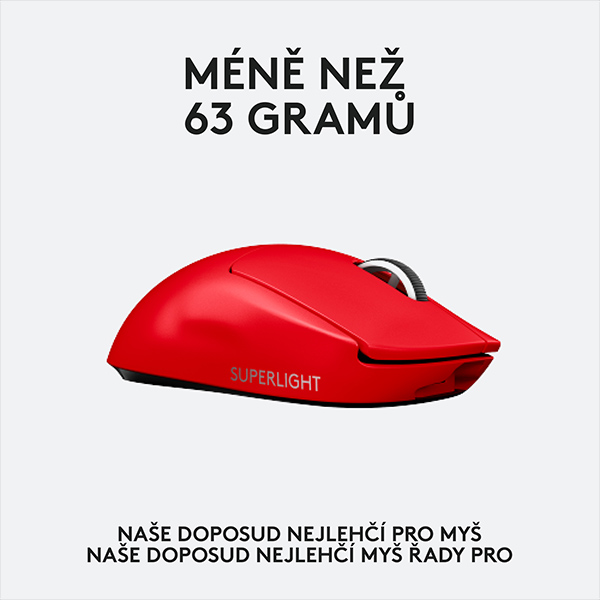 Logitech G PRO X SUPERLIGHT Wireless Gaming Mouse, red
