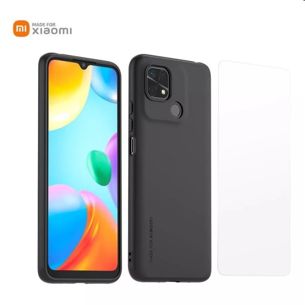 Made for Xiaomi TPU pouzdro + ochranné sklo pro Xiaomi Redmi 10C, černé