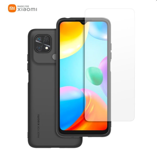 Made for Xiaomi TPU pouzdro + ochranné sklo pro Xiaomi Redmi 10C, černé