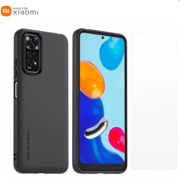 Made for Xiaomi TPU pouzdro + ochranné sklo pro Xiaomi Redmi Note 11/11s, černé Made for Xiaomi TPU pouzdro + ochranné sklo pro Xiaomi Redmi Note 11/11s, černé