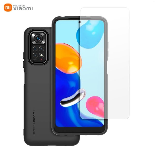 Made for Xiaomi TPU pouzdro + ochranné sklo pro Xiaomi Redmi Note 11/11s, černé Made for Xiaomi TPU pouzdro + ochranné sklo pro Xiaomi Redmi Note 11/11s, černé
