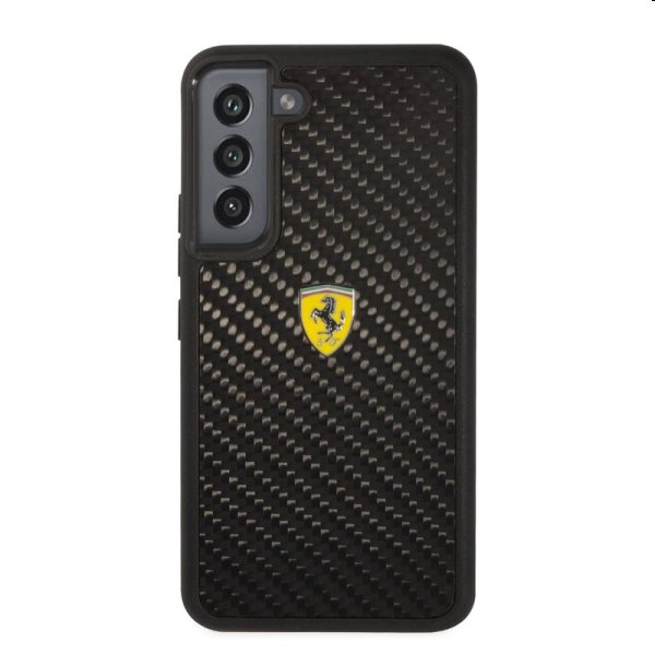 Pouzdro Ferrari Real Carbon pro Samsung Galaxy S22 Plus, černé