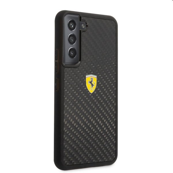 Pouzdro Ferrari Real Carbon pro Samsung Galaxy S22 Plus, černé