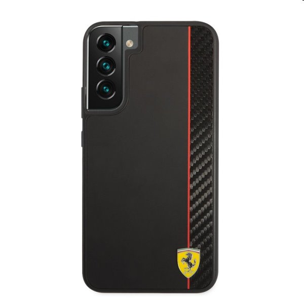 Pouzdro Ferrari Smooth and Carbon Effect pro Samsung Galaxy S22 Plus, černé