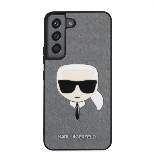 Pouzdro Karl Lagerfeld PU Saffiano Karl Head pro Samsung Galaxy S22 Plus, stříbrné Pouzdro Karl Lagerfeld PU Saffiano Karl Head pro Samsung Galaxy S22 Plus, stříbrné