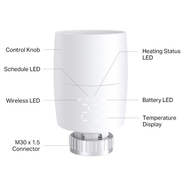 TP-Link Kasa Smart Termostatická radiatorová hlavice, sada TP-Link Kasa Smart Termostatická radiatorová hlavice, sada