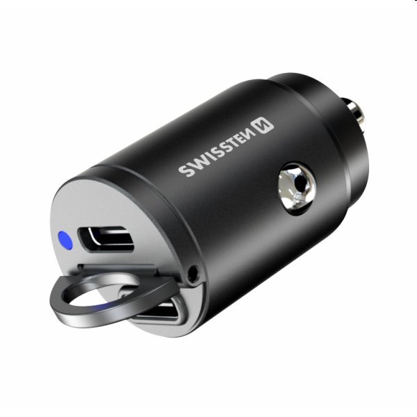 CL nano adaptér Swissten Power Delivery 2x USB-C 30W 30 W, černý