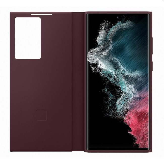 Pouzdro Clear View Cover pro Samsung Galaxy S22 Ultra, burgundy Pouzdro Clear View Cover pro Samsung Galaxy S22 Ultra, burgundy