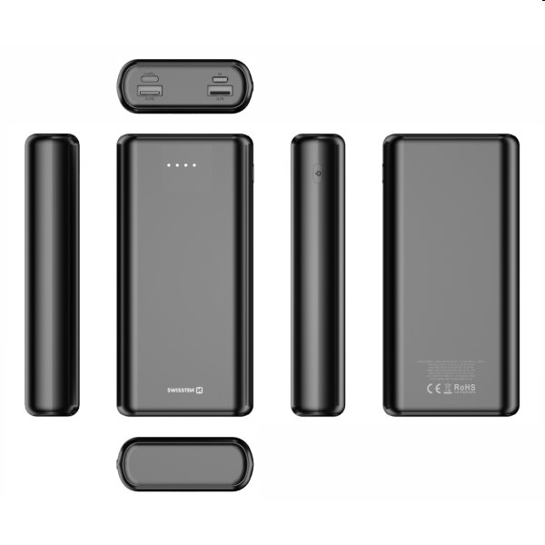 Swissten Power Line Powerbank 20 000 mAh 20W, PD, černé Swissten Power Line Powerbank 20 000 mAh 20W, PD, černé