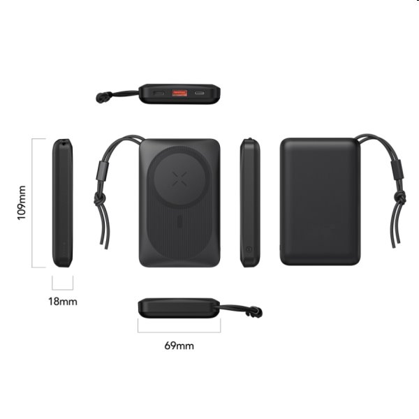 Swissten Powerbank MagSafe 10 000 mAh, černá Swissten Powerbank MagSafe 10 000 mAh, černá