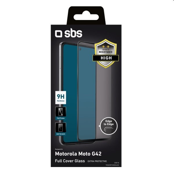 Tvrzené sklo SBS Full Cover pro Motorola Moto G42, černé