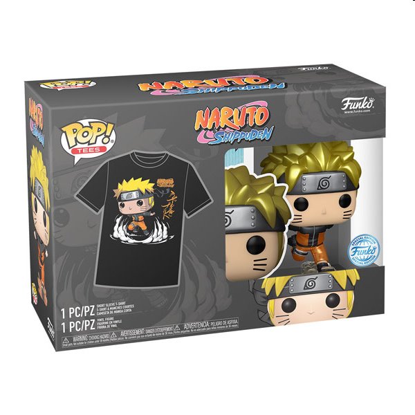 Funko POP! & Tee Souprava tričko (vel. M) a figurka Naruto Running (Metallic) (Naruto)