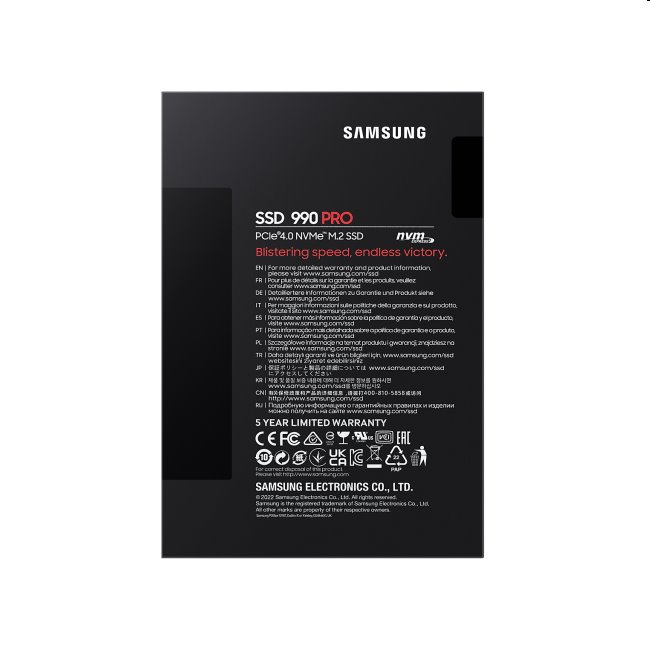 Samsung 2TB SSD 990 PRO NVMe M.2 PCIe, 7450/6900MB/s Samsung 2TB SSD 990 PRO NVMe M.2 PCIe, 7450/6900MB/s
