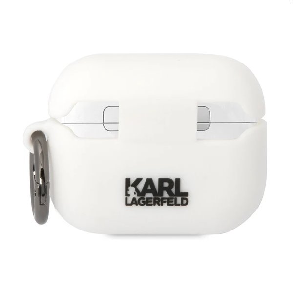 Karl Lagerfeld 3D Logo NFT Choupette Head silikonový obal pro Apple AirPods Pro, bílý