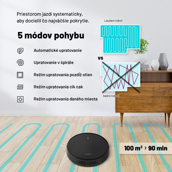 Lauben robotický vysavač 15BB, černý Lauben robotický vysavač 15BB, černý