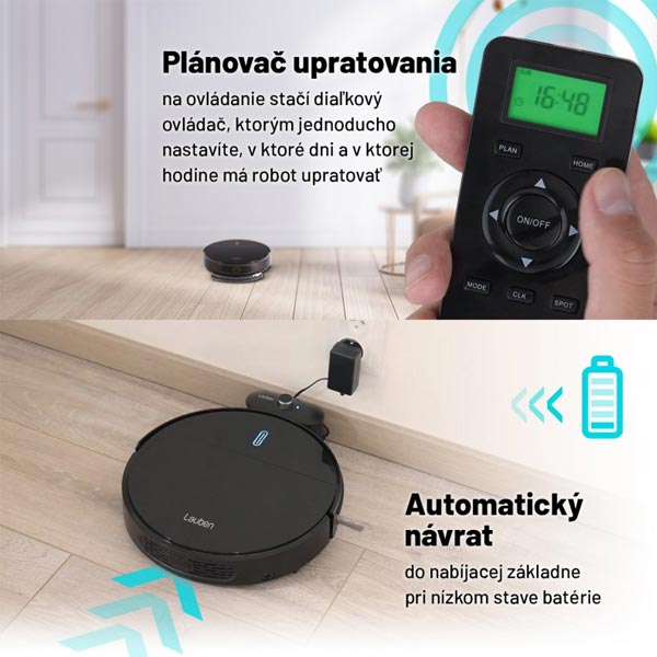 Lauben robotický vysavač 15BB, černý Lauben robotický vysavač 15BB, černý