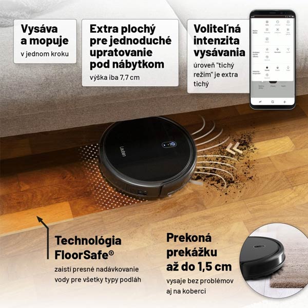 Lauben robotický vysavač 26BB, černý Lauben robotický vysavač 26BB, černý