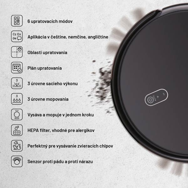 Lauben robotický vysavač 26BB, černý Lauben robotický vysavač 26BB, černý