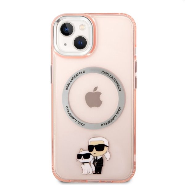Pouzdro Karl Lagerfeld MagSafe IML Karl and Choupette NFT pro Apple iPhone 14 Plus, růžové