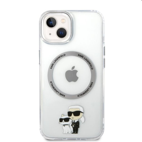 Pouzdro Karl Lagerfeld MagSafe IML Karl and Choupette NFT pro Apple iPhone 14 Plus, transparentní
