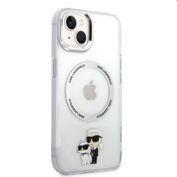 Pouzdro Karl Lagerfeld MagSafe IML Karl and Choupette NFT pro Apple iPhone 14 Plus, transparentní