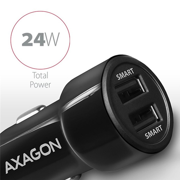 Autonabíječka AXAGON PWC-5V5 Smart 5V 2,4A + 2,4A, 24W, černá
