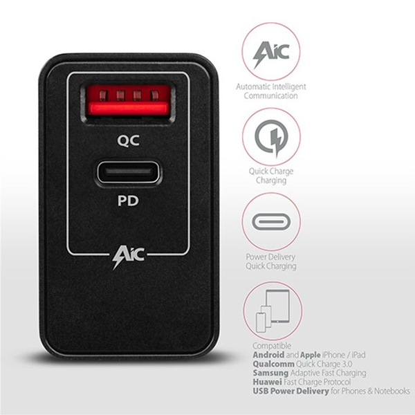 AXAGON ACU-PQ22 síťový adaptér QC3.0/AFC/FCP + PD type-C, 22 W, černý