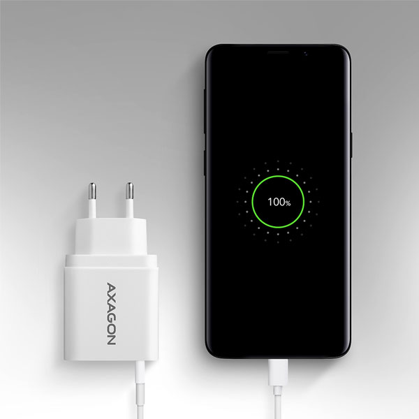 AXAGON ACU-QC19W síťový adaptér, 1x QC3.0/AFC/FCP/SMART, 19 W, bílý AXAGON ACU-QC19W síťový adaptér, 1x QC3.0/AFC/FCP/SMART, 19 W, bílý